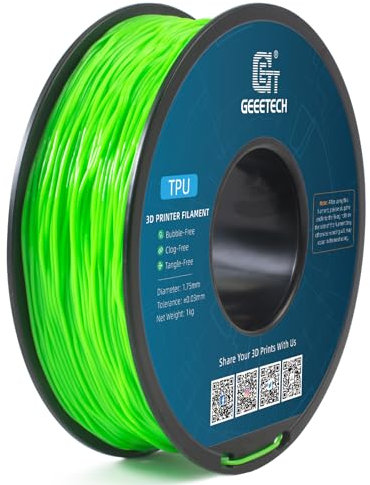 GEEETECH TPU filament 1,75mm Grün, Flexible 3D Drucker Filament 1kg 1 Spool