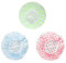 3 Stück Duschhaube, Elastische wasserdichte Duschhauben Damen, Shower Cap Wiederverwendbare Kunststoff Duschkappe für Mädchen Frauen (Blau, Gelb, Rosa)