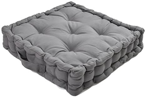 Cojín elevador para sillón de 100% algodón, cuadrado, grande, para silla de comedor, cojín grueso y firme, ideal para el hogar, oficina, jardín, embarazo, maternidad, ancianos, postcirugía (gris)