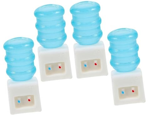 TOYANDONA 4 Piezas Minidispensador De Agua Figuras De Muebles En Modelo De Fuente para Beber En Miniatura Mini Dispensador De Agua 3D Casa De Muñecas El Plastico Pequeña