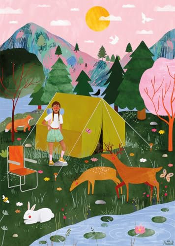 Nathan Puzzle 1000 Teile – Let's go Camping – Laura Lhuillier – Erwachsene und Kinder ab 14 Jahren – Premium-Puzzle – Kollektion Carte Blanche – 12000896