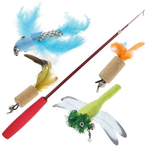 Milisten 6pc Cat Toys Set Interactive Cat Teaser Cat Feather Cat Teasing