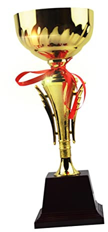Yardwe 1 Pc Trofeo della Competizione Sportiva Trofeo Divertente Trofeo d'oro Trofeo per Bambini Trofeo di Basket Coppa Trofeo Grande Trofeo Trofei Classico Calcio Metallo Bambino Yiwu