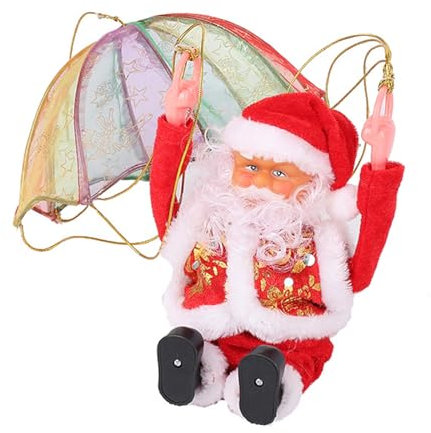 Vidillo Colgante De Papá Noel, Juguete Eléctrico De Papá Noel, Diseño De Paracaídas, Lindo Juguete De Papá Noel, Decoración Colgante del áRbol De Navidad, Regalos para Fiestas Navideñas Infantiles
