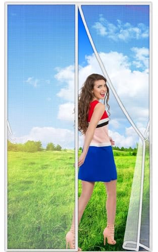 Zanzariere Calamitate, 125x165cm Zanzariera Magnetica Finestra Piccola Tenda Magneti Porte AnimaliDomestici Anti Insetti Mosche Zanzare Zanzariera a Tenda Bianco Personalizzabile