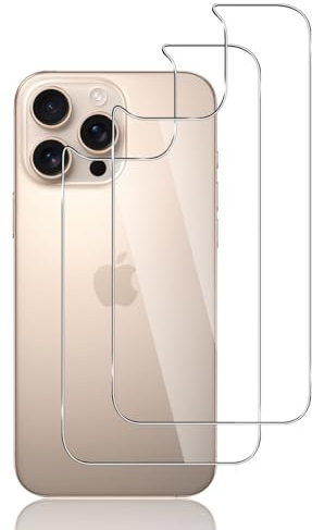 Locofun Rückseite Schutzfolie für iPhone 16 Pro Max 6.9, Panzer Schutz Glas 9H Härte Zurück Schutzglas, Hinten Schutzfolie HD Klar Rückseite Folie für 16 Pro Max- 2 Stück