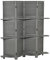 HOMCOM Innenparavent 4 Paneele 160L x 170H cm 3 Regale Faltbar Raumteiler Jalousietüren Paulownia Holz Grau