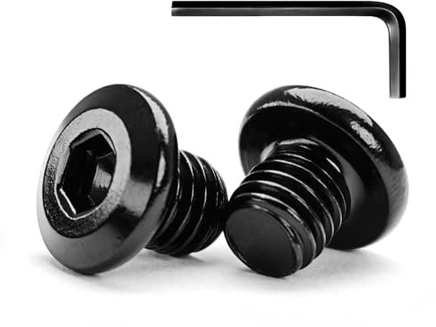 M4 x 4mm 20Pcs Tête Plate Vis D'assemblage à Six Pans Creux, Vis à Tête Plate, Acier Inoxydable A2 V2A, Boulons de Meubles, Filetage Complet, Oxyde Noir (Avec Clé Hexagonale)
