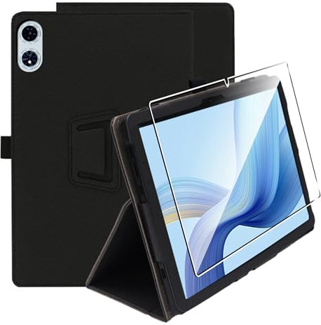 zZjoOoj Coque Compatible avec Blackview Mega2/ TECLAST T60 Plus/Odea A12 12 Pouces, Fin Étui avec Verre Trempé avec Fonction Support pour Teclast T60 Plus, Noir