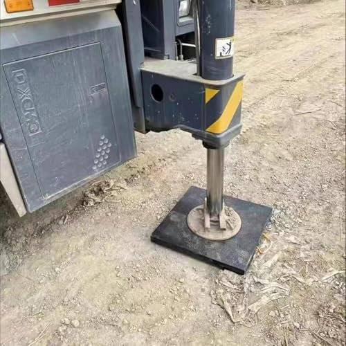Kran-Auslegerplatten zum Verteilen, Stabilisieren von Anhängerplatten mit Mustern, universelle kleine/große Nivellierplatten für Wohnwagen mit Griffen (19,7 x 19,7 x 2,4 Zoll/50 x 50 x 6 cm)