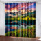 AMDXD Vorhang Blickdicht Fenster Bunt, See Baum Berg Landschaften Blickdichte Gardinen, Thermovorhänge Kälteschutz Schallschutz 2er Set 137x274cm