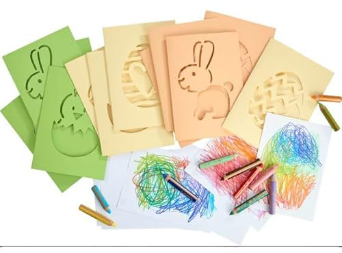 HABA Kinder Bastelset - Erstes Malen Kritzelkarten Ostern - Kreatives Basteln für Kinder ab 3 Jahren