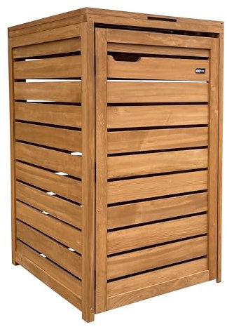AXI Lex Mülltonnenbox Holz Braun | Mülltonnenverkleidung mit Deckel für 1 Tonne - Max. 240L | Müllbox/Aufbewahrungsbox für Mülltonnen.