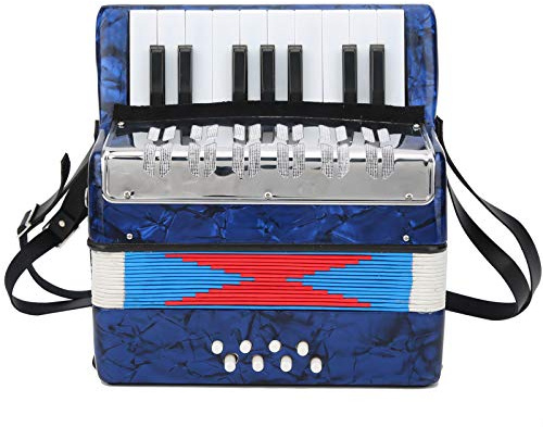 Ejoyous 17-Tasten-Akkordeon, Bass-Piano-Musikinstrument Kinder-Akkordeon Rhythmus-Training Frühlingsinstrument, für Schüler Performer Musikliebhaber