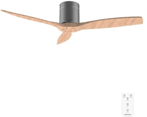 Cecotec Deckenventilator EnergySilence Aero 5400 Classic Iron&LightWood | 40-W-DC-Motor, 132 cm, 3 Flügel, 6 Stufen, Fernbedienung, Timer bis 8 Std., Sommer-/Wintermodus