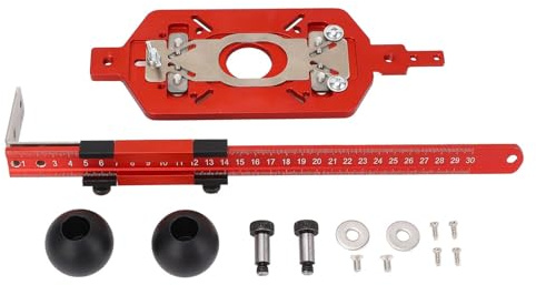 Router Milling Groove Bracket, Router Circle Cutting Jig, 3 In 1 Multifunctional Aluminum Alloy Adjustable Router Jig Tool with Dual Handle Design for Woodworking, Cabinet Hardware