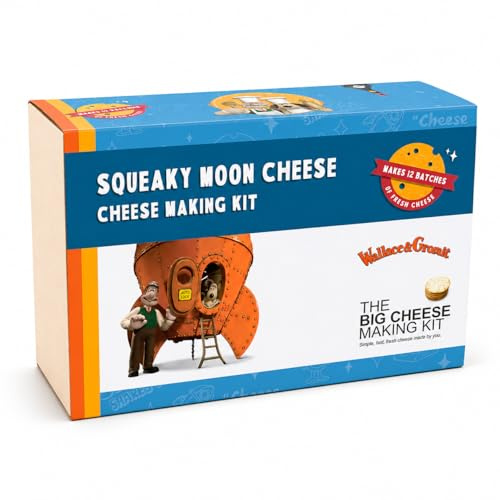 Wallace & Gromit Squeaky Moon Cheese Making Kit, Makes 12 Batches | Make your own cheese at home with everything needed to create up to 12 batches using easy-to-follow recipes.
