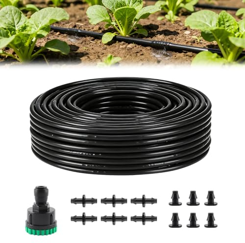 Kalolary 100 Fuß 1/4 Zoll Tropfbewässerungs Set