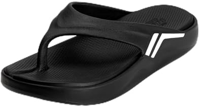 CLEIKS Infradito Uomo Piscina e Spiaggia, Ciabatte Mare Anatomiche con Suola Ammortizzata 3cm, Sandali Estivi Comodi (Nero, 42 EU, MEI250678-0)