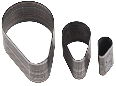 3pcs Leather Craft Cutter Set, Knife Mold Die Template for Cutting and Punching, Heart Pentagon Water Drop Shapes, Durable Iron Tool Kit for Leather Tag Cardboard (Teardrop Shape)