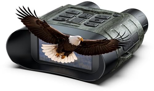 Jumelles de Vision Nocturne 4K 112MP avec WiFi, Portée jusqu'à 450m, 10 Niveaux IR, Batterie 5000mAh, Zoom Numérique 12X, Carte TF 32Go Incluse pour Camping, Sécurité et Observation de la Faune