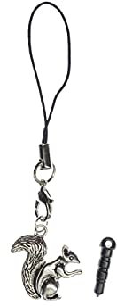 Miniblings Eichhörnchen Handyanhänger Anhänger Nagetier Tier Eichkätzchen Silber- Handmade Modeschmuck I Anhänger Handyschmuck Schlüsselanhänger