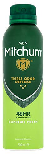 Mitchum Men Triple Odor Defense 48HR Protection Aerosol Deodorant & Anti-Perspirant, Supreme Fresh, 200 ml