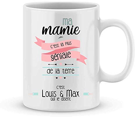 Cadeau mamie - Mug à personnaliser avec votre prénom mamie géniale - Cadeau fête des grands-mères - Cadeau personnalisé mamie- idée cadeau mamie - cadeau fête des mamies