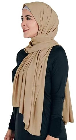 Lina & Lily Maxi Hijab Jersey Premium, Kopftuch Schal Turban für Muslimische Frauen (Khaki)