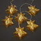 hellum Lichterkette Innen mit Sternen golden, 10 Stern beleuchtet warmweiß, 1,35m beleuchtete Länge batteriebetrieben, transparentes Kabel, Weihnachtsbeleuchtung Innen Fenster, Weihnachtsdeko 522426