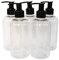 Detail Solutions 5 X 250ml Empty Clear Plastic Bottle with Black Lotion Pump Dispenser