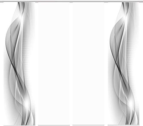 wohnfuehlidee 4er-Set Flächenvorhänge ALENIA Blickdicht, Höhe 245 cm, grau