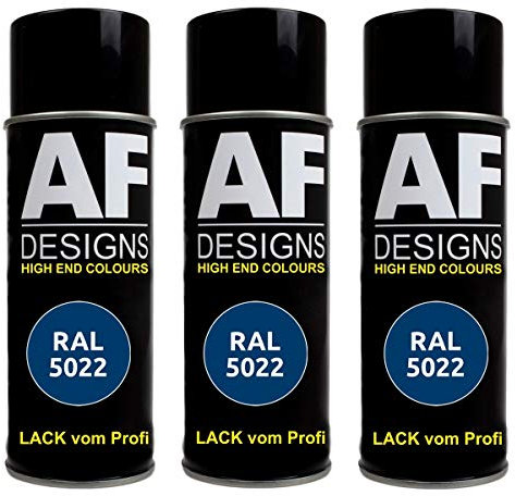 Alex Flittner Designs Lot de 3 bombes de peinture RAL pour voiture - Bleu nuit mat - RAL5022
