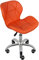 Charles Jacobs Home Office Swivel Computer Desk Chair with a Height Adjustable Chrome base and Wheels - Orange PU