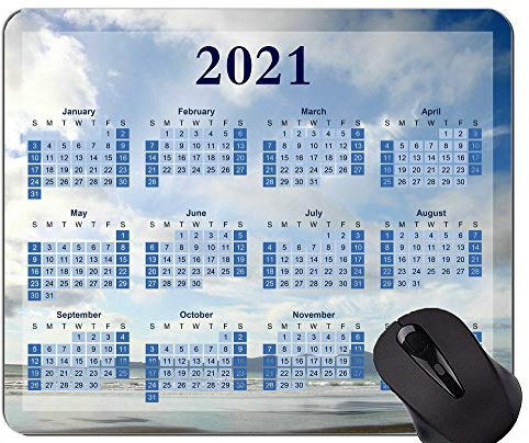 2021 Kalender Hd Schriftart Jede benutzerdefinierte Maus Matte, Wolken und Beach Gaming Mousepad
