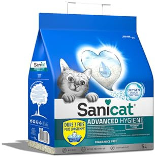 Sanicat - Advanced Hygiene Fragrance-Free cat litter | Extra absorption product for your pet’s hygiene | Neutralises odours | 5L capacity