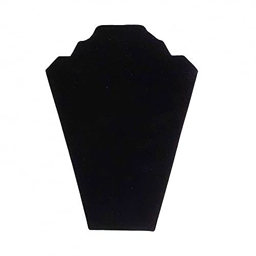Porte Bijoux Buste Presentoir Colliers Pliant en Velours 22 cm Noir