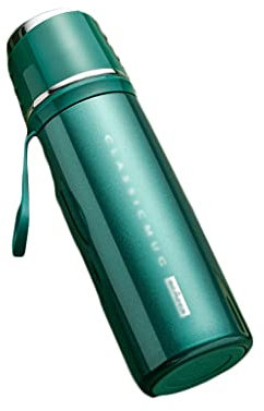 QHLOM 316 Edelstahl-Vakuumwasserflasche 16.9 Oz Vakuumbecher Wärmeerhaltung Wasserkanne kann die Hitze für mehrere Stunden halten (Color : Green)
