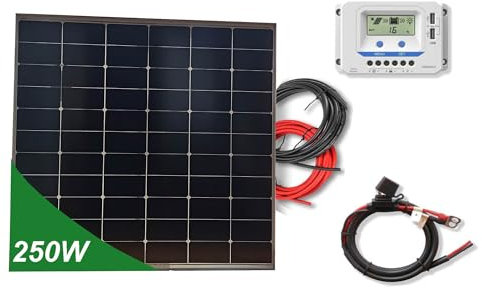 Kit 250W PRO 12V panel solar placa monocristalina células HPBC de alta eficiencia para caravanas autocaravanas