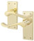 EAI Polished Brass Victorian Scroll Door Handles | 1 Pair of Brass Internal Lever Latch Handles on Backplate