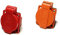 8 Stück/Einbausteckdose Schuko Steckdose 16A mit IP54 / + Flansch Dichtung (4xRot / 4xOrange)