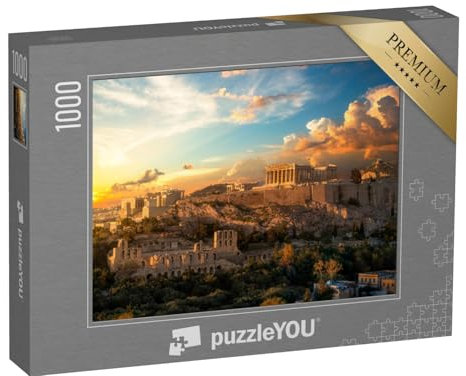 puzzleYOU: Puzzle 1000 Teile „Akropolis von Athen bei Sonnenuntergang“ – aus der Puzzle-Kollektion Athen, Akropolis, Europäische Städte