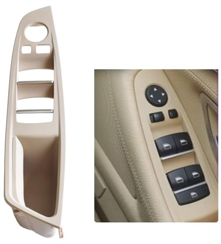 RHD-Driver Side Door Handle for BMW 5 Series F10 F11,Window Switch Armrest Panel,Driver Seat Button Switch Frame Storage Box for BMW 520 523 525 528 530 535 2010-2016 (Oyster)