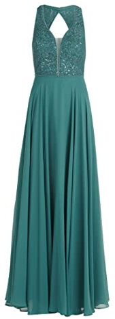 Vera Mont Damen Abendkleid mit Pailletten, Smoky Teal, 44