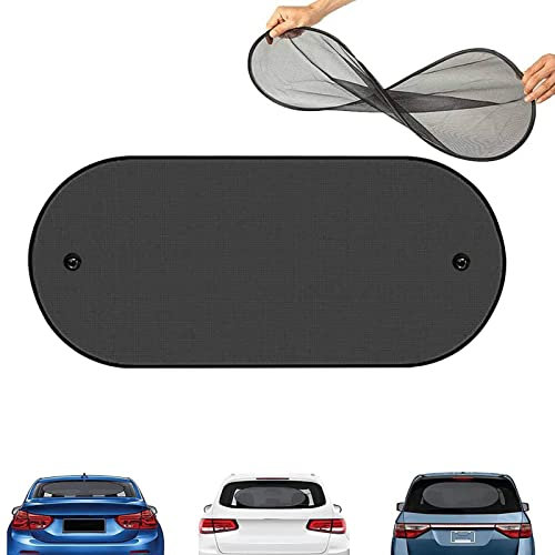 Yajimsa 2 pieces rear window roller blind for car, sun protection for the car interior, sun protection for car window provides complete coverage for the rear window of the car