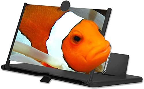 10/12 InchPhone Screen Magnifier with Bluetooth Speaker, 3D HD Movies Amplifier Projector Cell Phone Screen Enlarger with Foldable Stand for Samsung and Other Smartphones