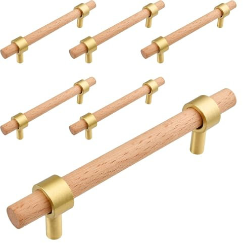 SYZOW 6 Pieza tiradores cocina 96mm tiradores de cocina -tiradores madera de muebles tiradores madera tiradores armarios de cocina