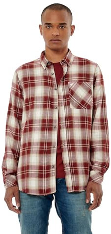 Kaporal - Chemise à Carreaux Bordeaux Homme - Casey - L - Bordeaux