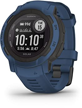 Garmin Instinct 2 Solar, Smartwatch, 45mm, Rugged design, Ricarica solare, Autonomia infinita, +30 app multisport, GPS, Cardio, SpO2, Garmin Pay, Connect IQ (Tidal Blue) (Ricondizionato)