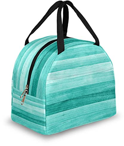 TropicalLife Holz-Lunch-Tasche, 9,5 l für Männer und Frauen, Holz, blau, isoliert, wasserdicht, Kühlbox, Organizer für Arbeit, Picknick, Schule